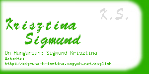 krisztina sigmund business card